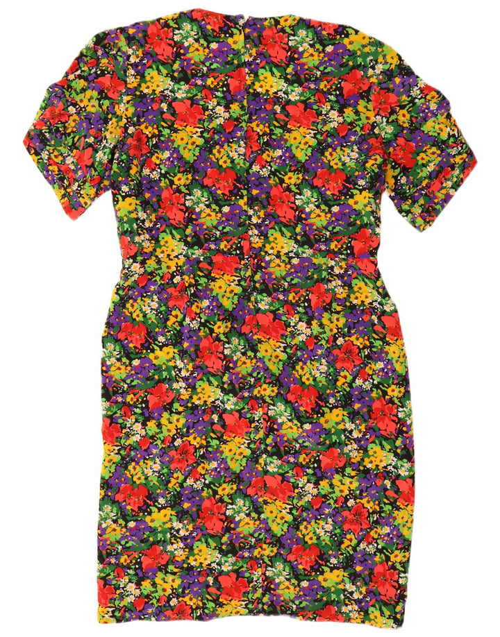 Abito tubino vintage da donna US 18 2XL Poliestere floreale multicolore