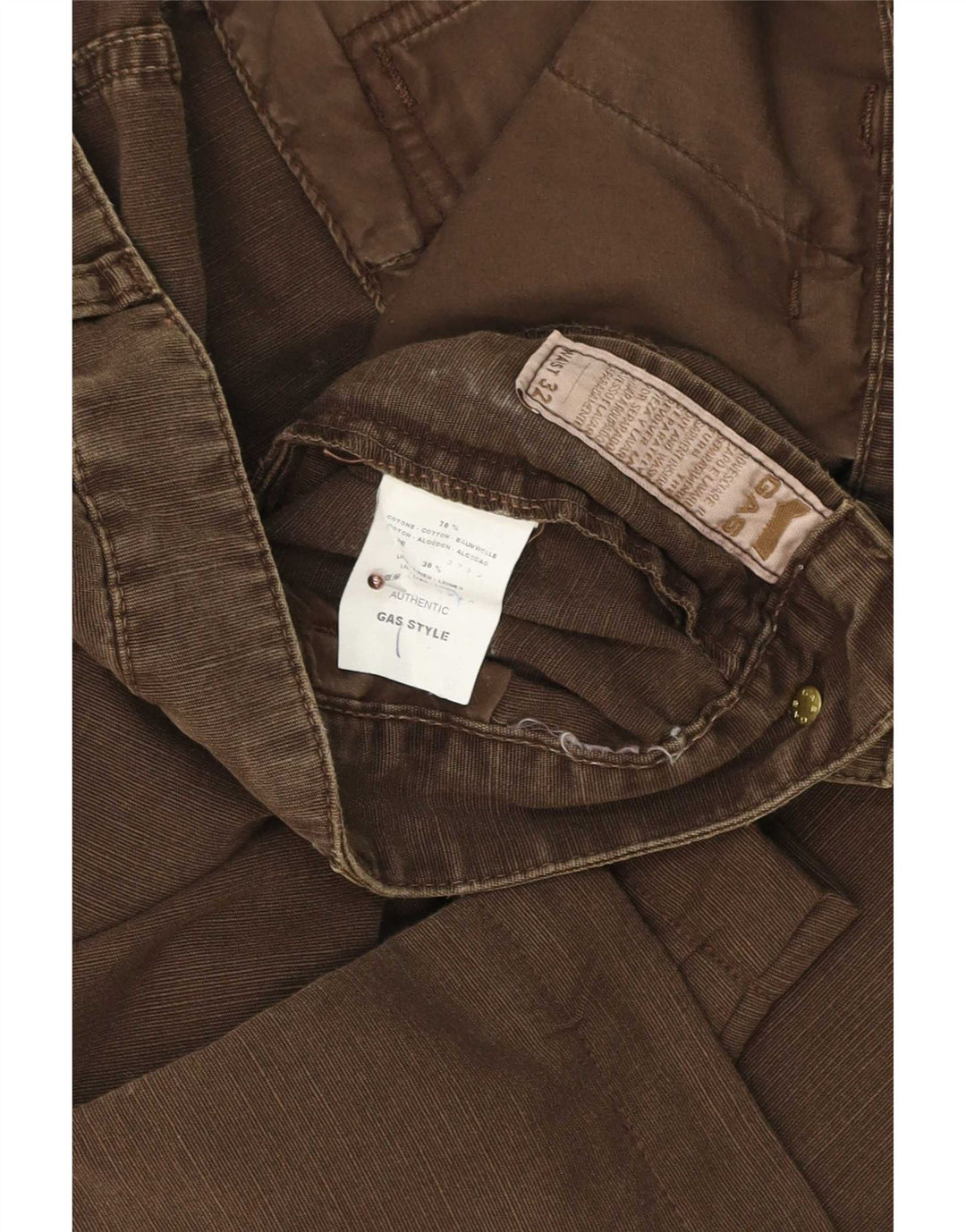 Pantaloncini chino da uomo Gas W32 in cotone marrone medio
