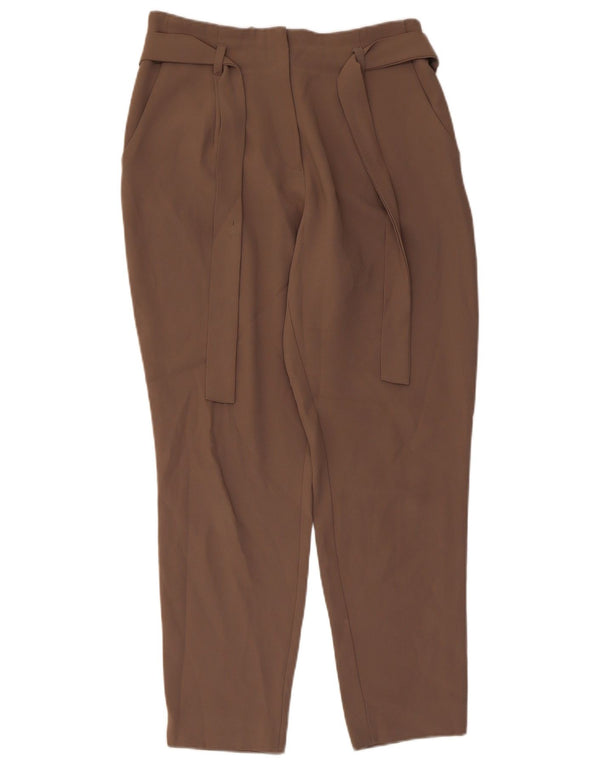 Pantaloni casual affusolati da donna Topshop UK 10 piccoli W28 L27 poliestere marrone