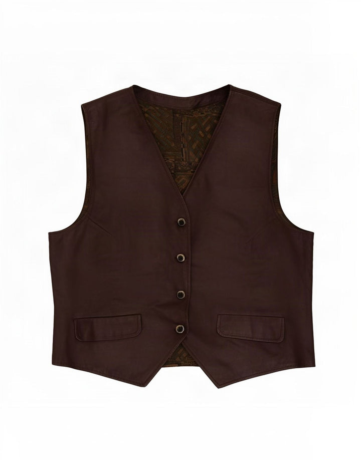 Gilet vintage da uomo piccolo marrone