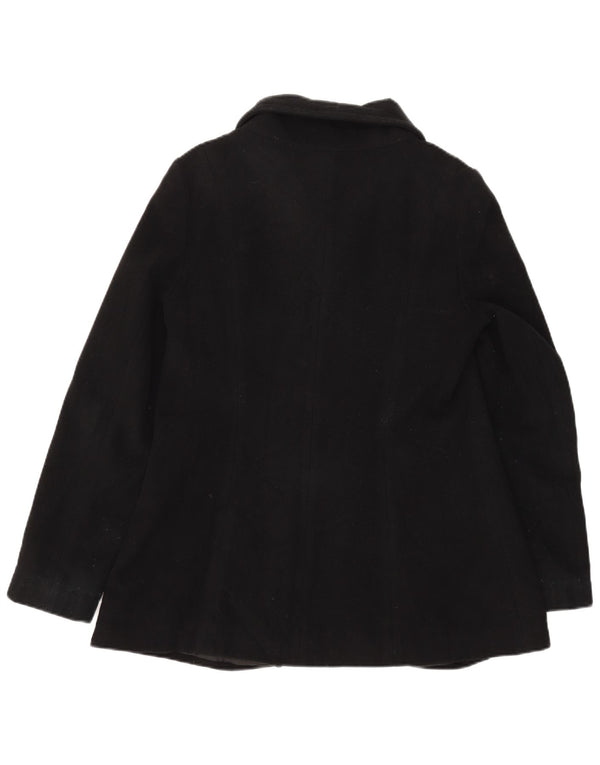 Giacca blazer a 3 bottoni da donna Zara UK 14 grande lana nera