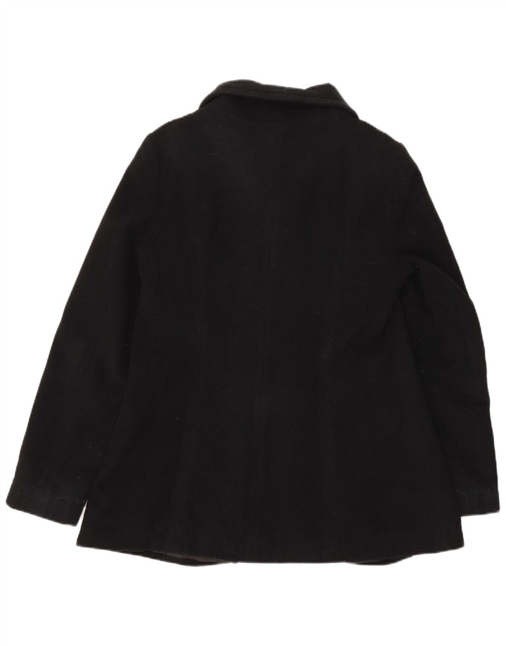 Giacca blazer a 3 bottoni da donna Zara UK 14 grande lana nera
