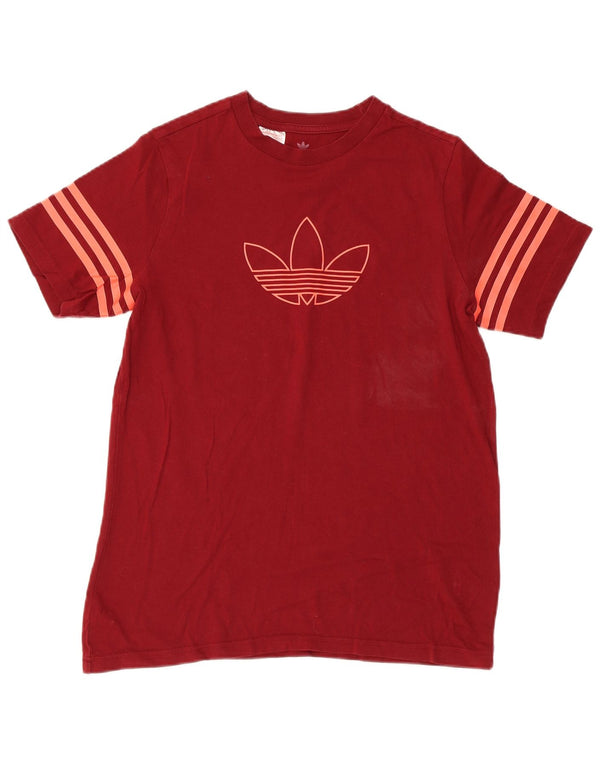 Maglietta grafica Adidas Regular da ragazzo, 14-15 anni, in cotone bordeaux