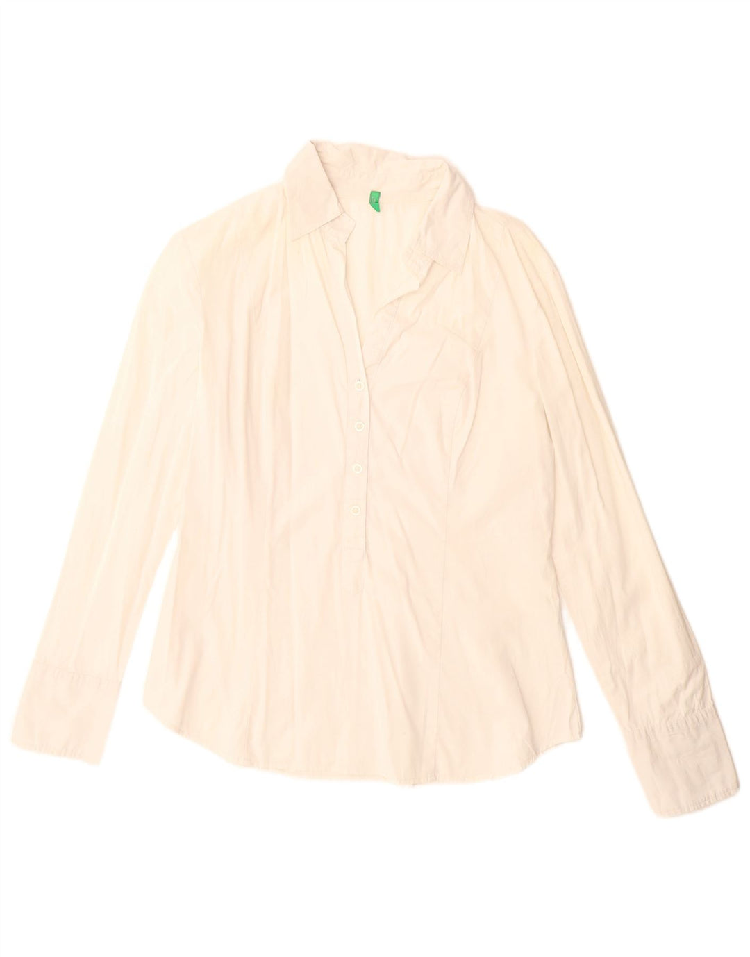 Camicia pullover da donna Benetton UK 16 grande cotone bianco sporco