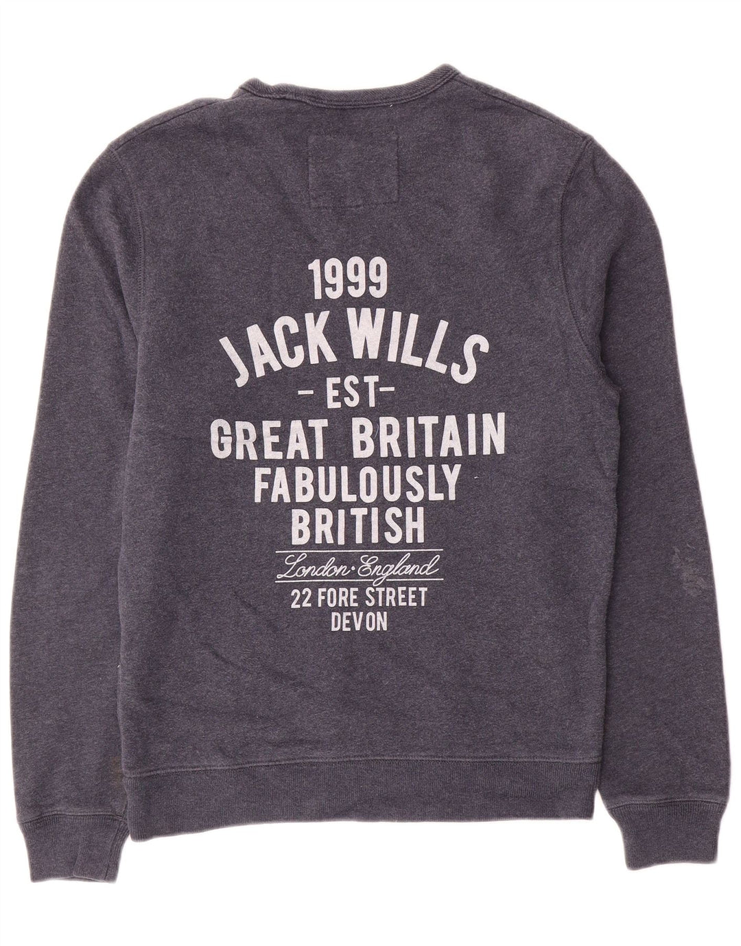 Felpa grafica da uomo Jack Wills Maglione medio in cotone blu navy