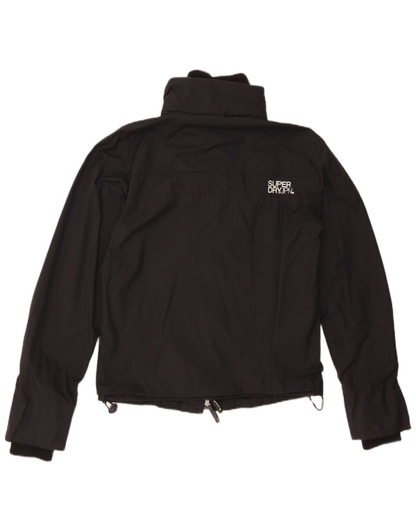 Giacca antipioggia grafica da donna SUPERDRY UK 14 nylon nero medio