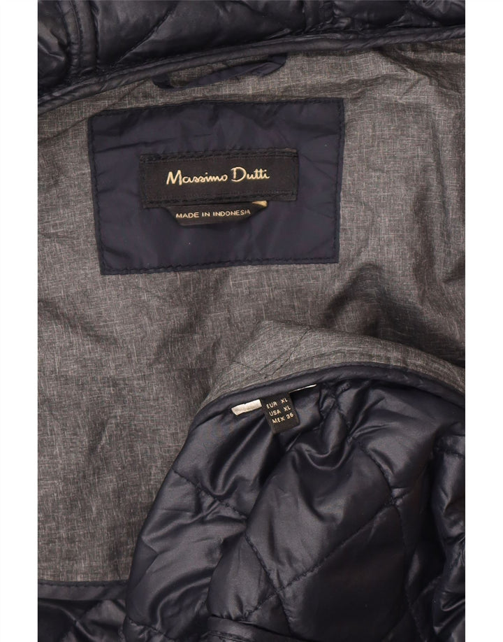 Giacca trapuntata con cappuccio da donna Massimo Dutti UK 18 XL Blu navy