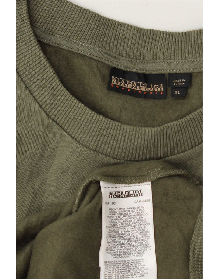 Felpa da uomo Napapijri maglione XL verde cotone
