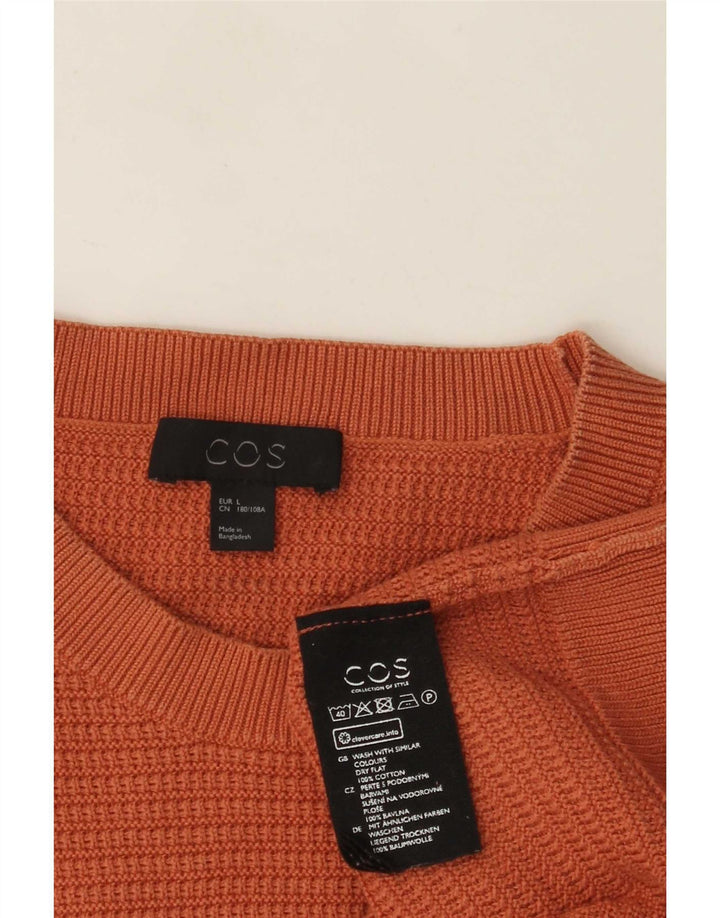 Cos Uomo Girocollo Maglione Maglione Grande Cotone Arancione