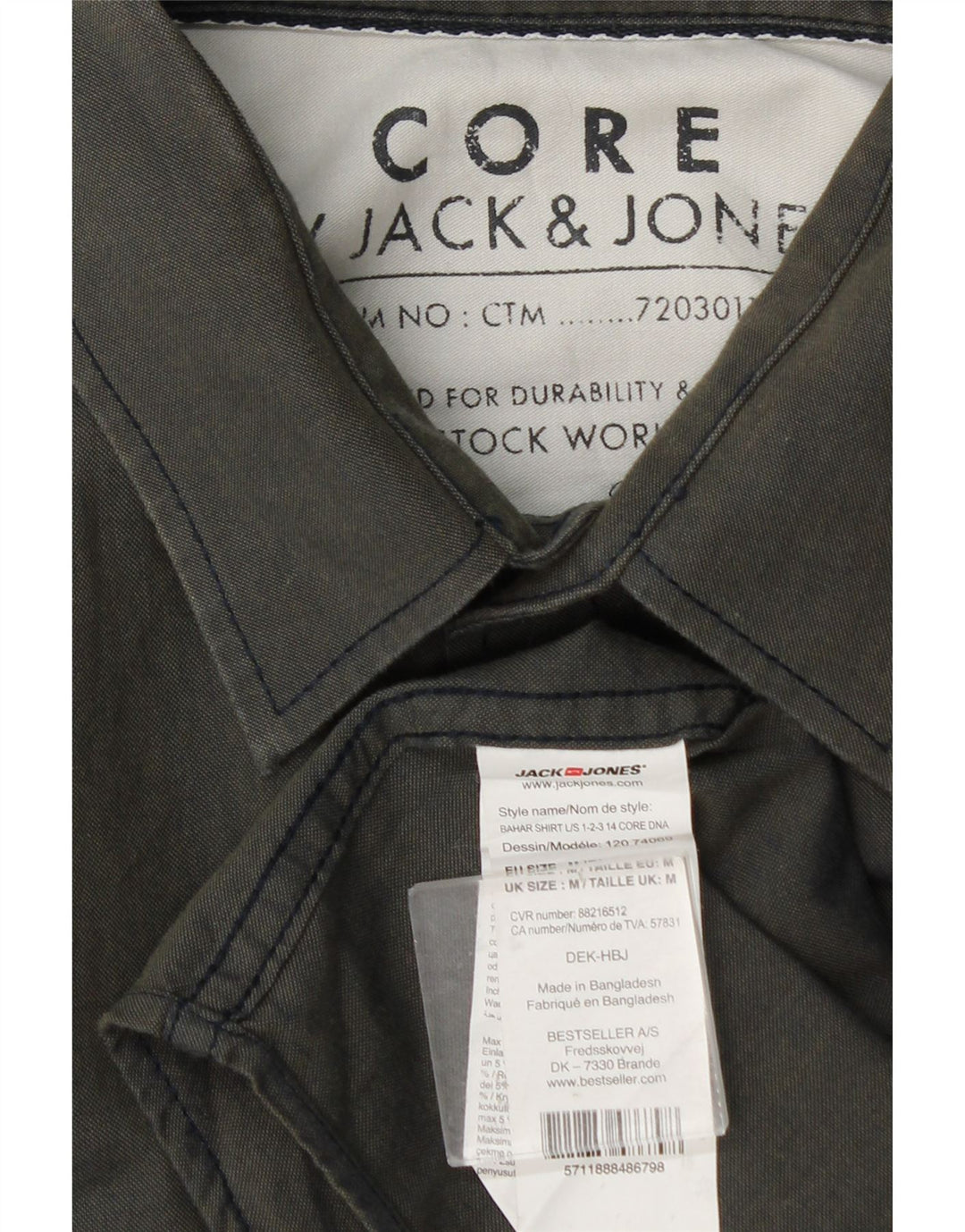 Camicia da uomo Jack & Jones in cotone kaki medio