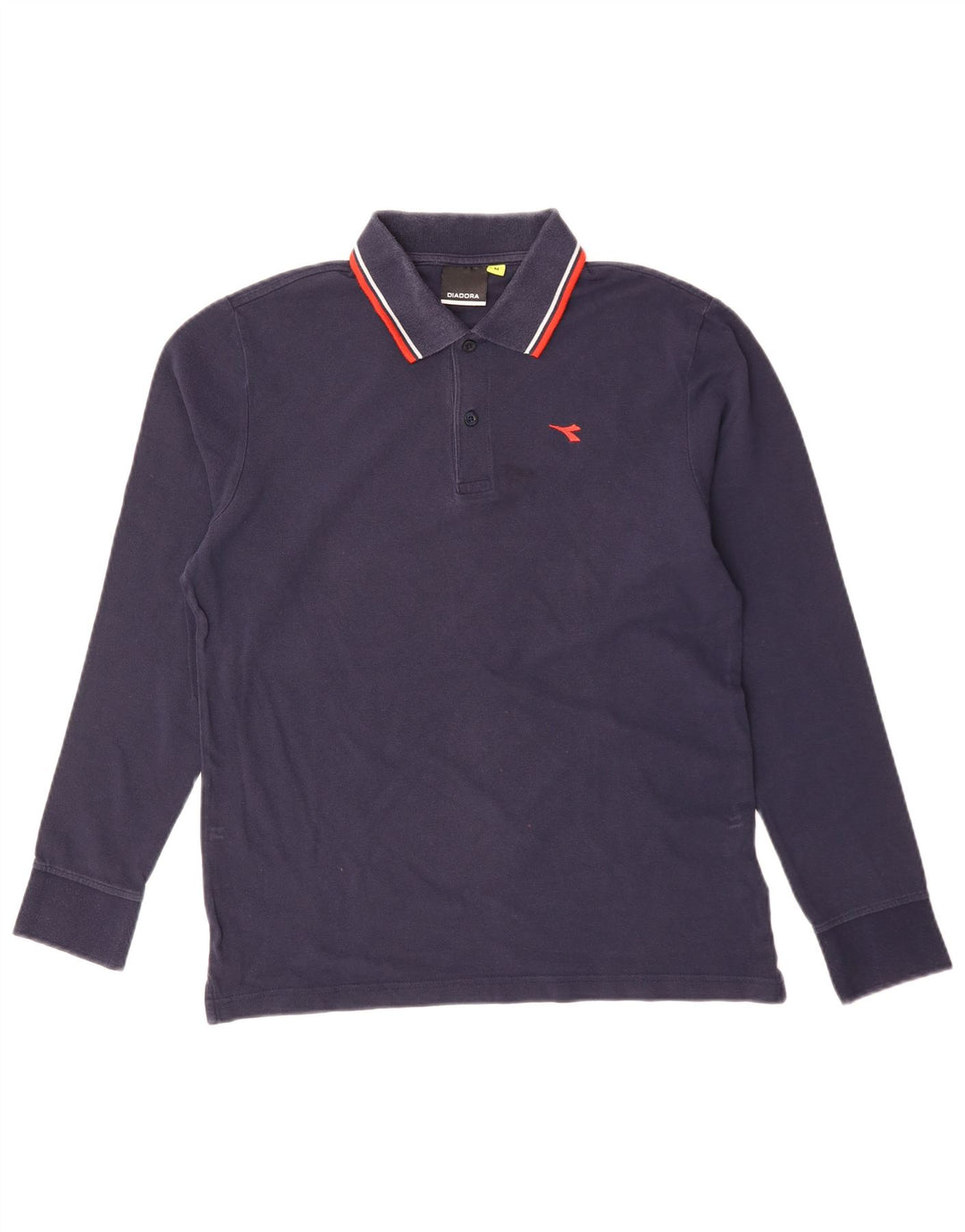 Polo Diadora Uomo Manica Lunga Cotone Medio Blu Navy