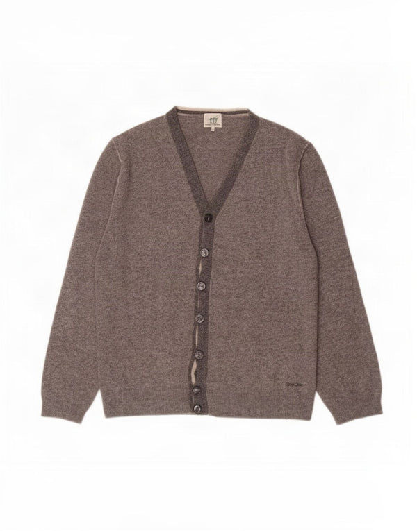Maglione cardigan da donna Henry Cottons UK 22 3XL Lana vergine grigia