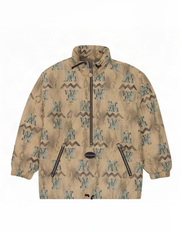 Exxtasy Giacca anorak da uomo con vestibilità ampia e modello astratto UK 36 Small Bianco sporco