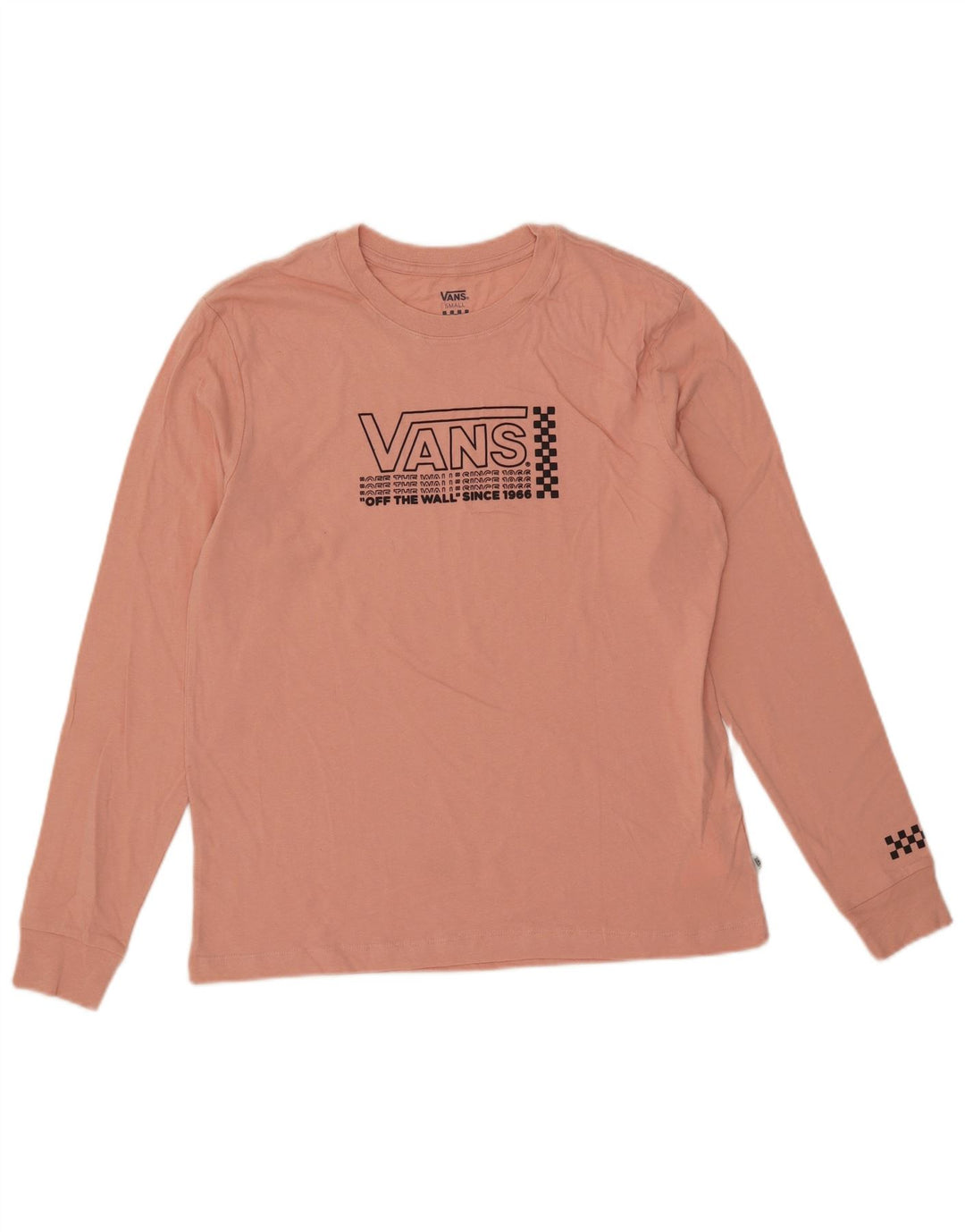 Maglietta grafica da uomo Vans a maniche lunghe piccola in cotone rosa