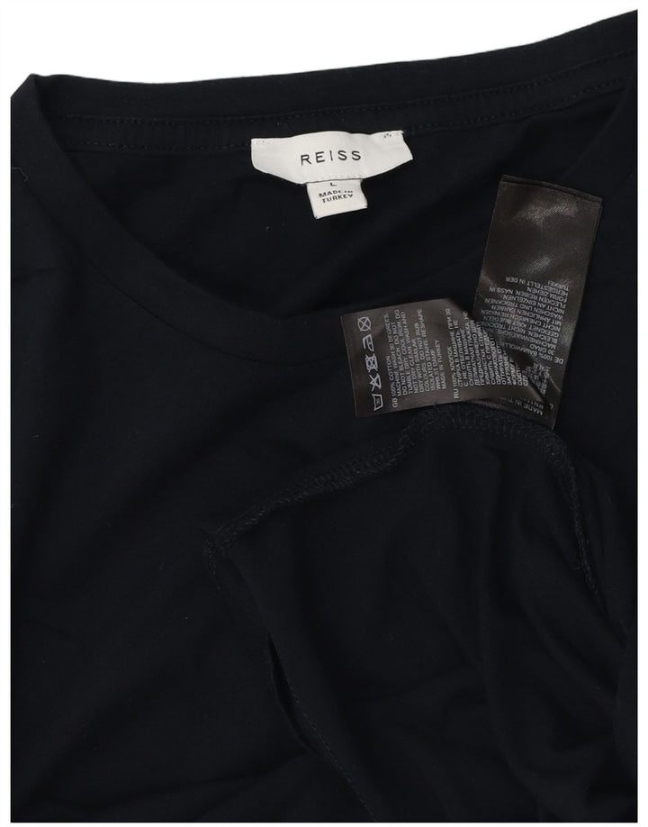 T-shirt da uomo Reiss Top Large in cotone blu navy