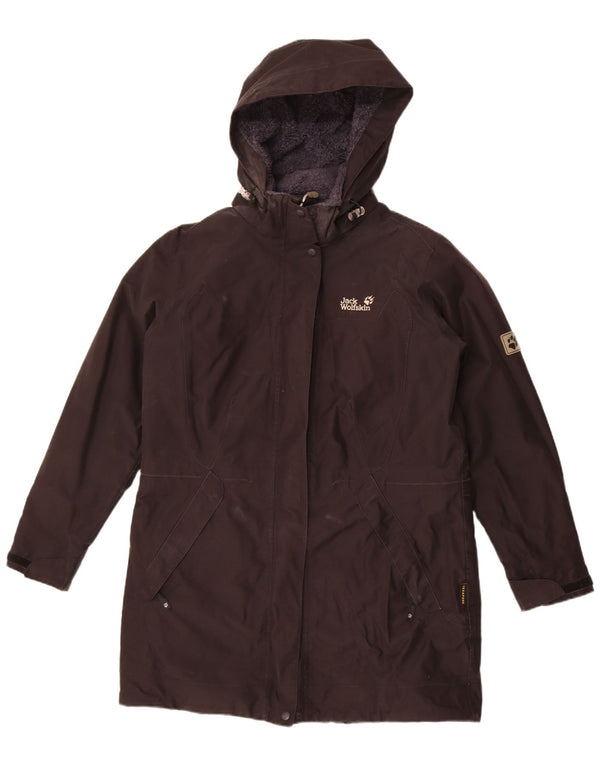 Giacca a vento con cappuccio da donna Jack Wolfskin UK 16 grande poliestere nero