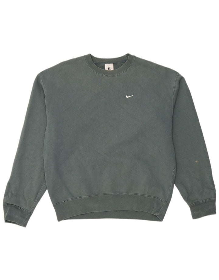 Felpa Nike Uomo Maglione Piccolo Blu Cotone