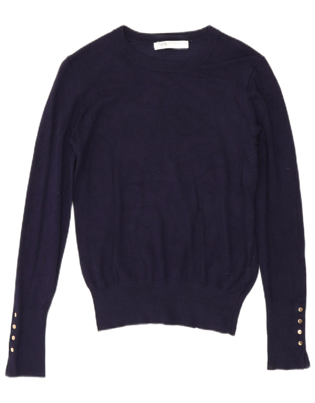 Maglione maglione con scollo a barca da donna Zara UK 12 blu navy medio