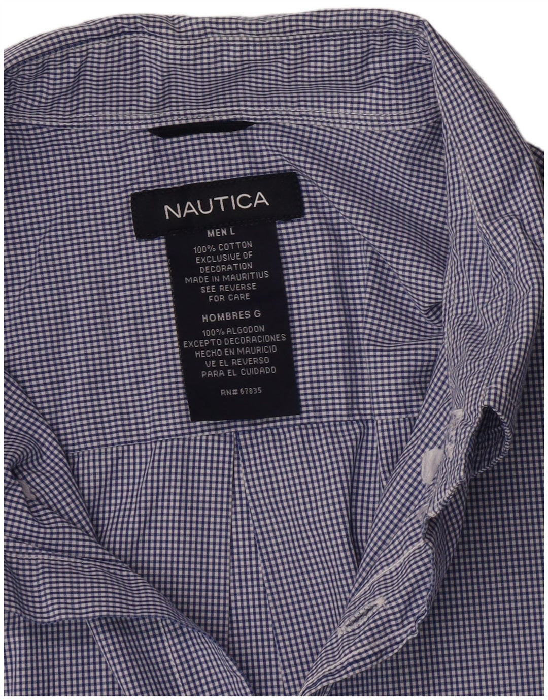 Camicia da uomo Nautica Large in cotone a quadretti blu