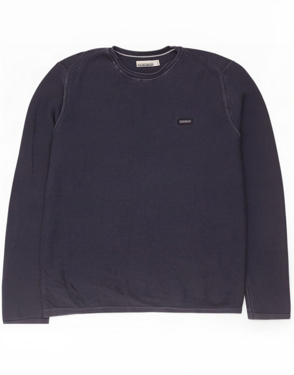 Napapijri Maglione girocollo da uomo in cotone medio blu navy