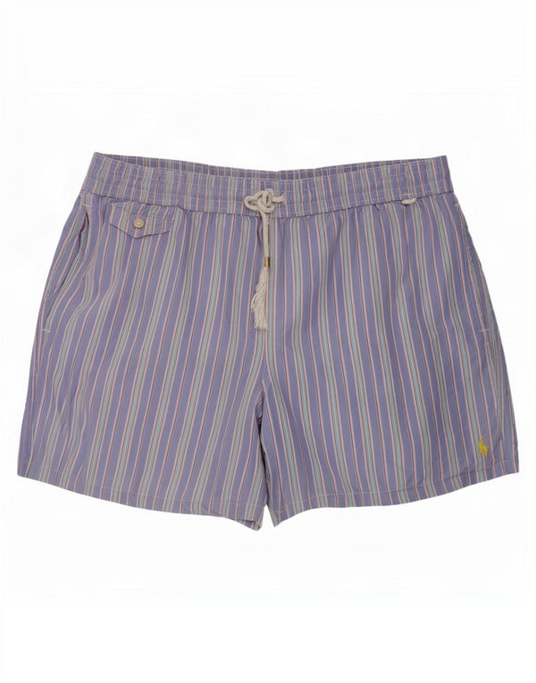 Polo Ralph Lauren Pantaloncini da bagno da uomo di grandi dimensioni in cotone a righe blu