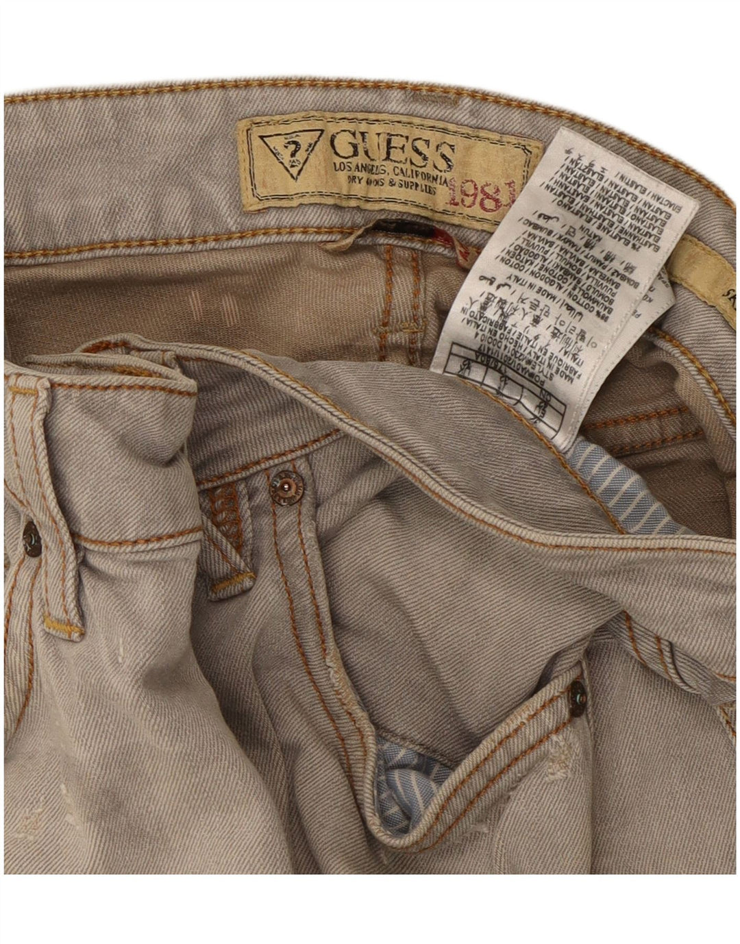 Jeans skinny effetto consumato GUESS da uomo W32 L32 in cotone grigio