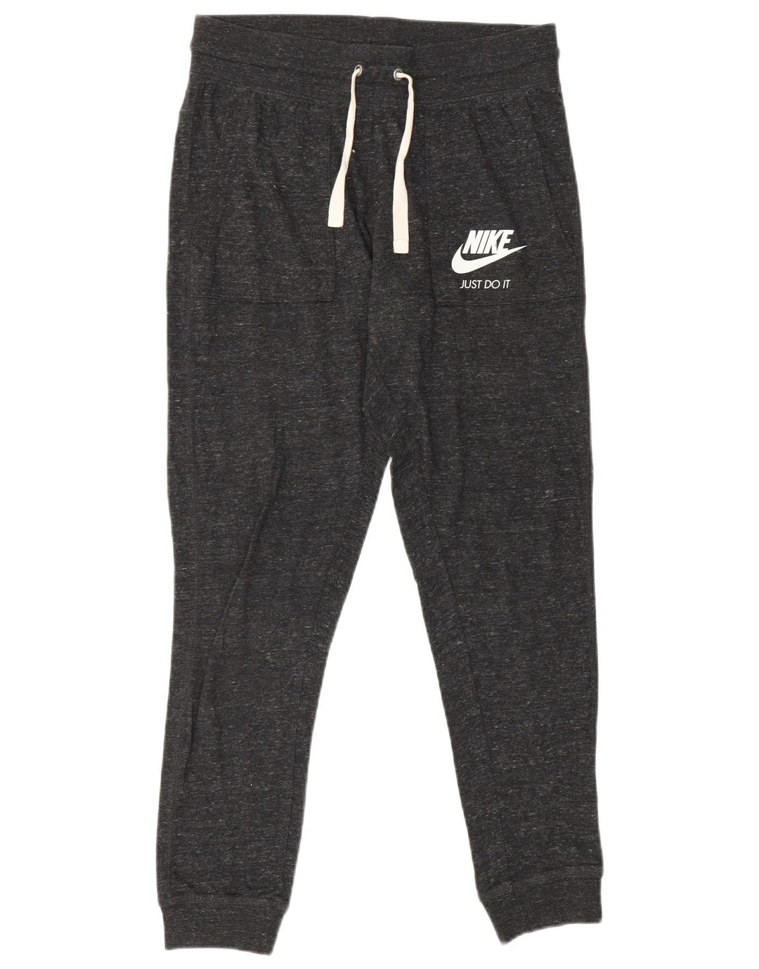 NIKE Pantaloni da tuta con grafica da donna Joggers UK 10 Small Grey Flecked