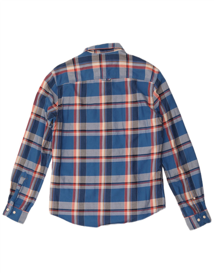 Jack & Jones Camicia da uomo in flanella di cotone a quadri blu grandi