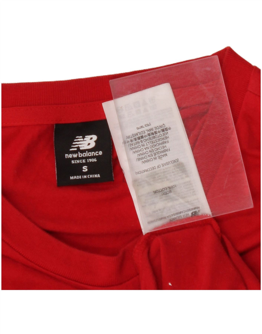 NEW BALANCE Mens Graphic T-Shirt Top Small Red Cotton