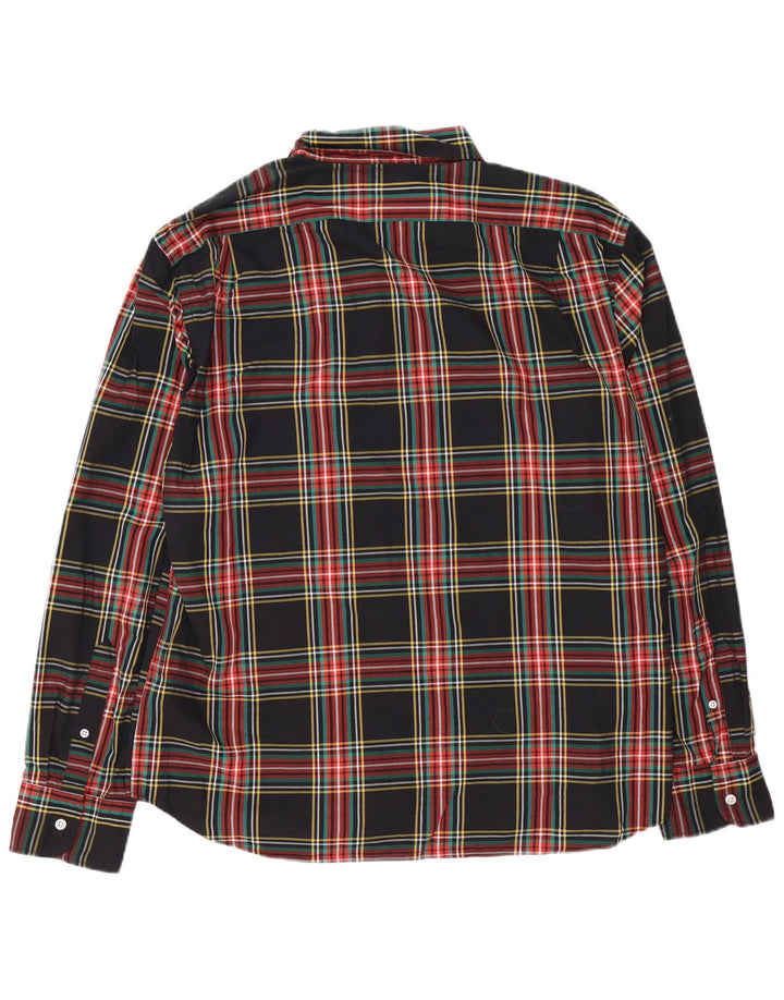 Camicia da uomo J. Crew XL in cotone scozzese nero