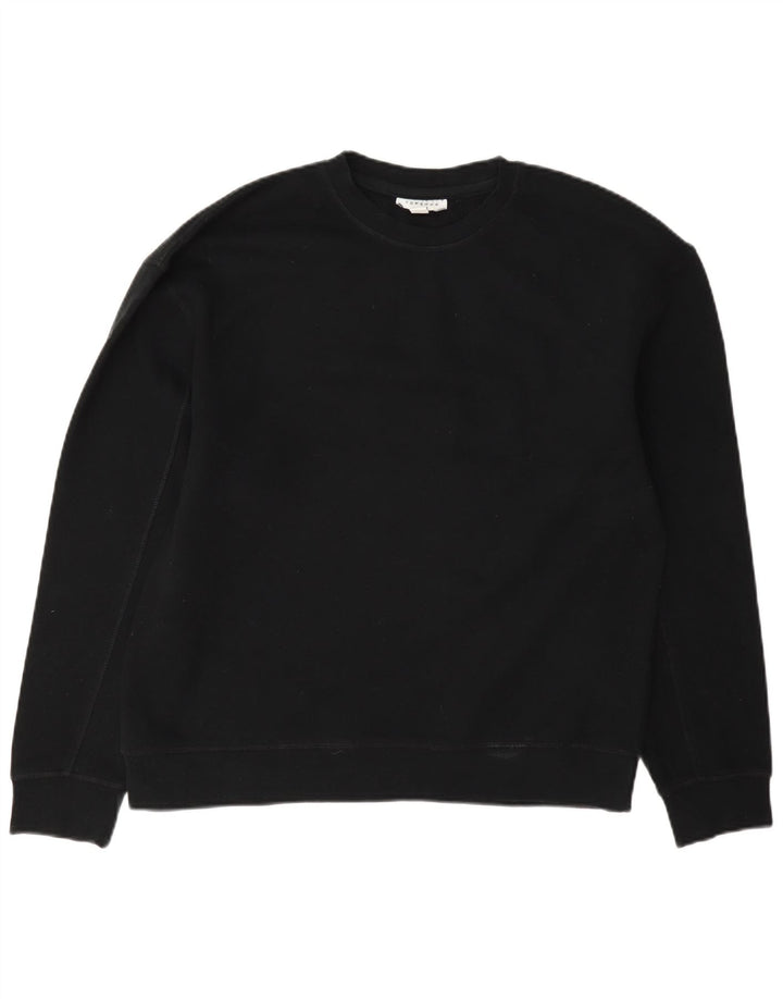 Topshop Felpa oversize da donna Maglione UK 10 Piccolo cotone nero