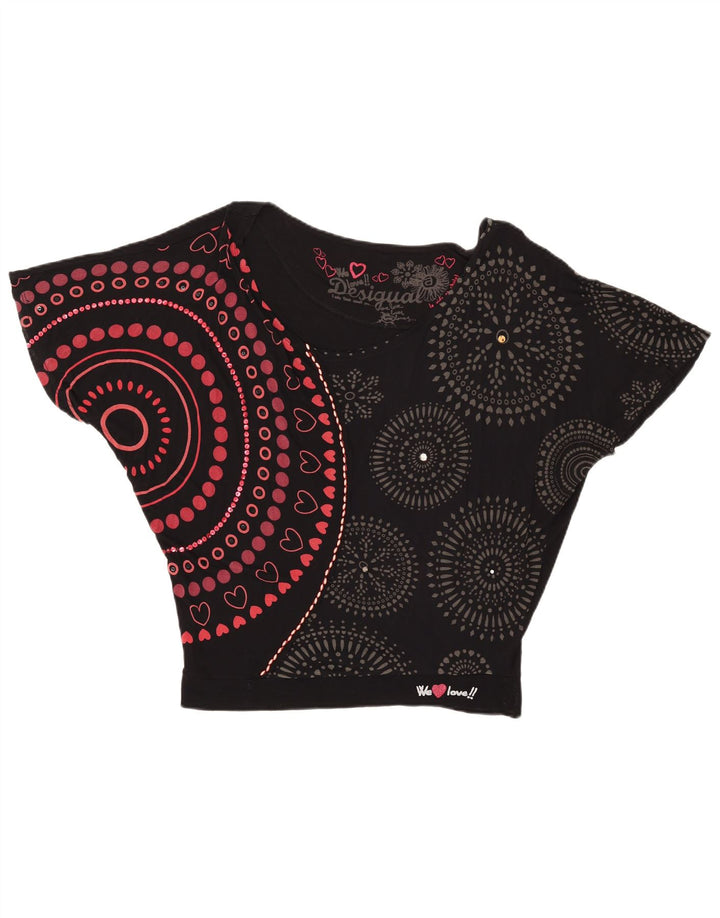 Desigual Camicetta grafica oversize da donna Top UK 14 Medium Nero geometrico