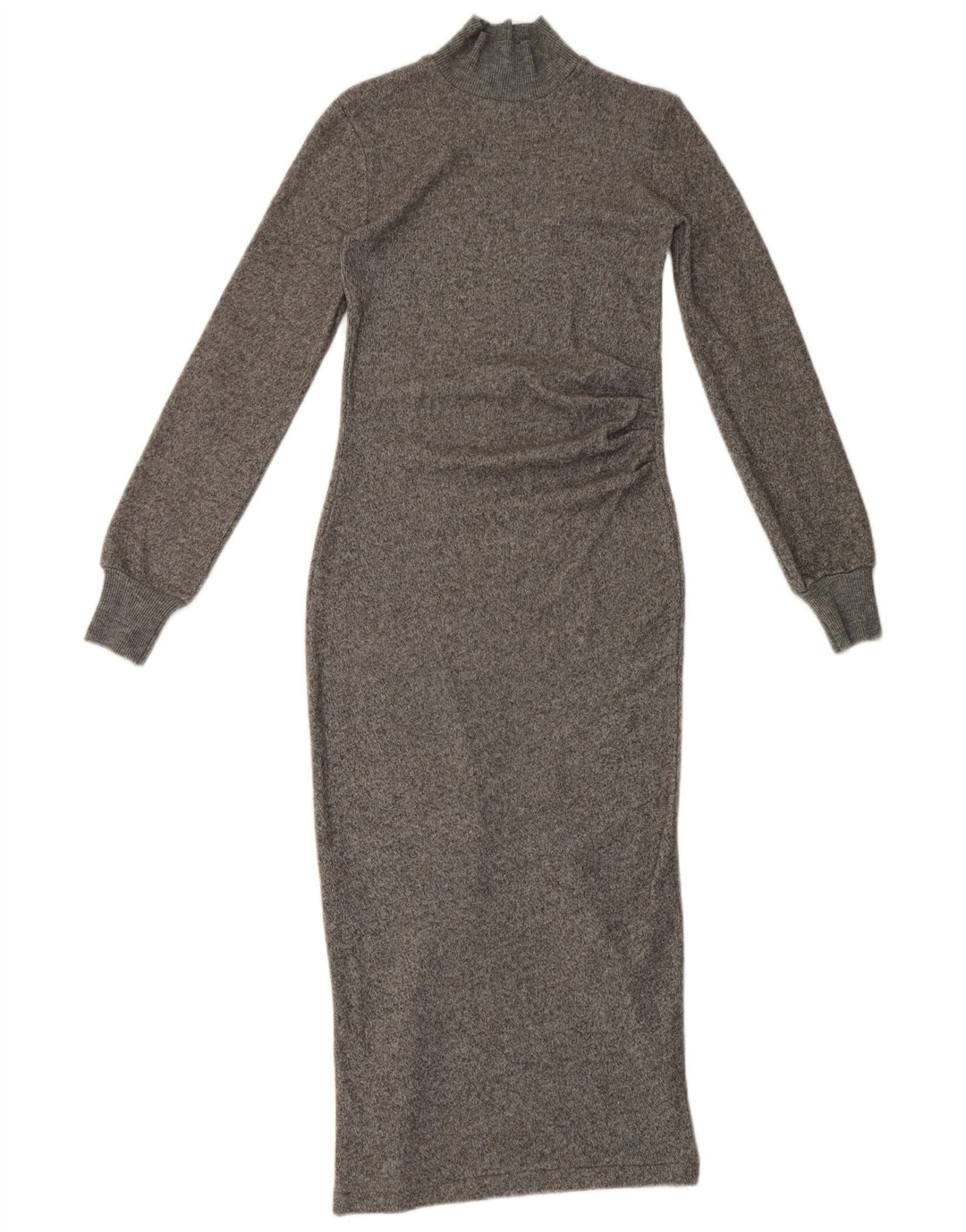 Vestito lungo a maniche lunghe da donna Zara UK 8 piccolo grigio