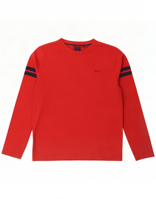 Superdry Top da uomo a maniche lunghe 2XL cotone a righe rosse