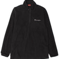 CHAMPION Maglione in pile da uomo con zip e collo, grande, in poliestere nero