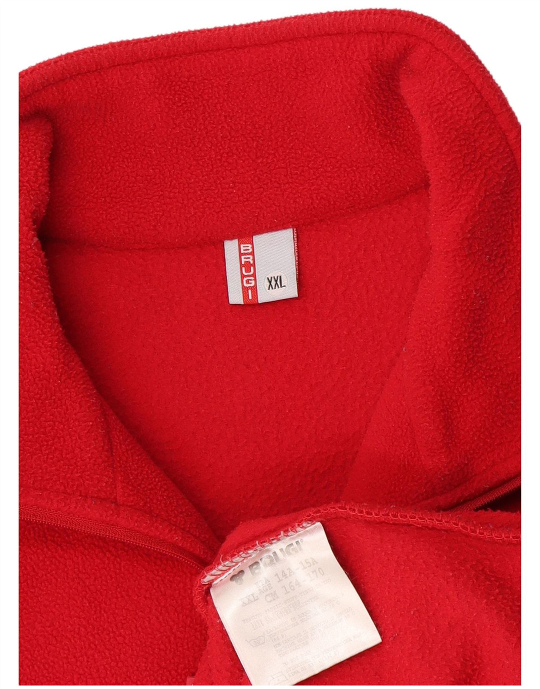 Maglione in pile da donna con collo con zip grafico Brugi 2XL poliestere rosso