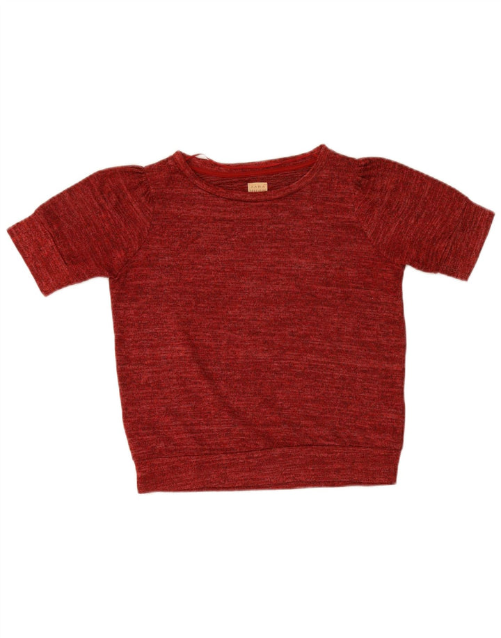 T-shirt da donna Zara UK 10 piccola in poliestere chiazzato rosso