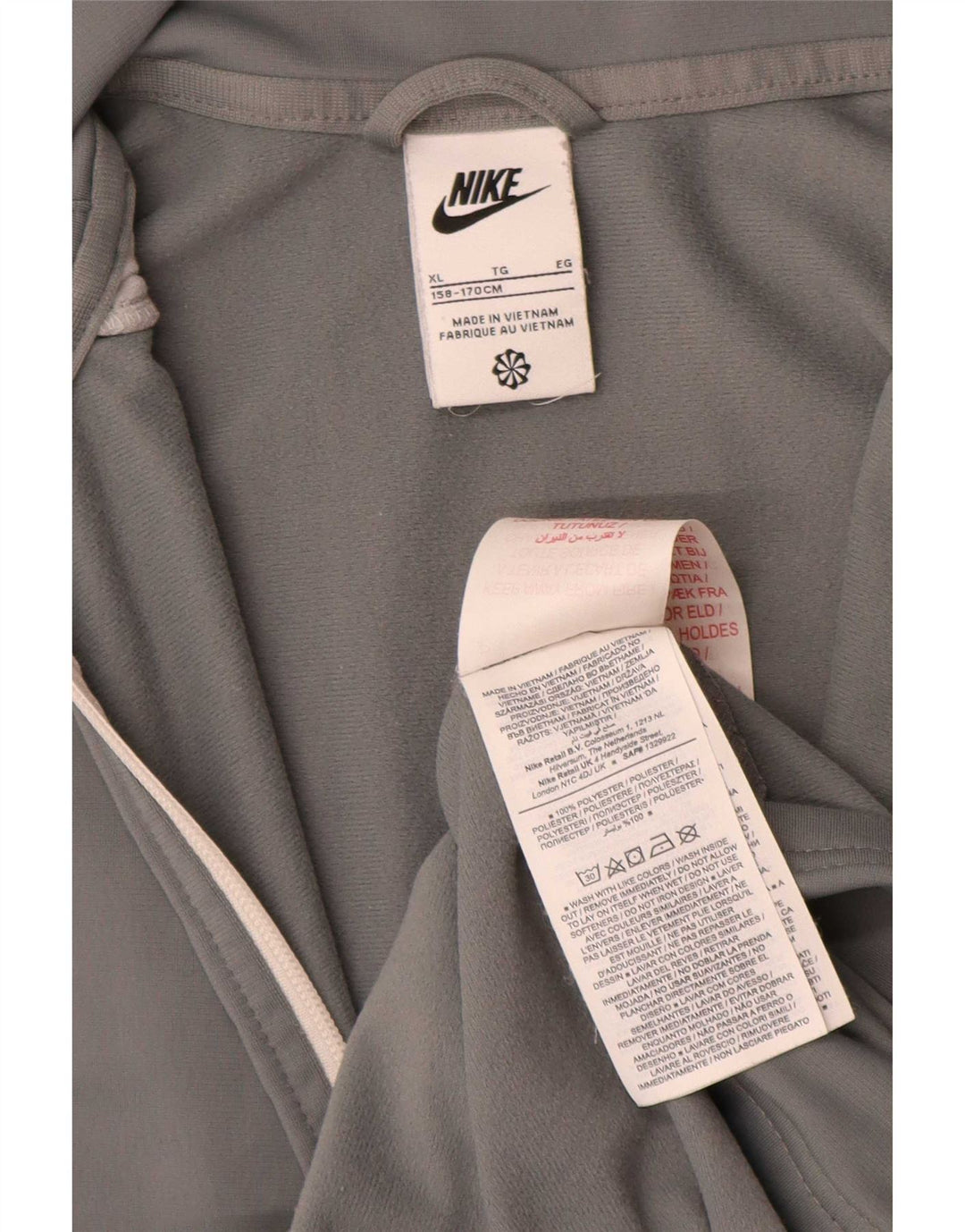 Giacca superiore della tuta da ragazzo Nike 13-14 anni XL Poliestere color block grigio