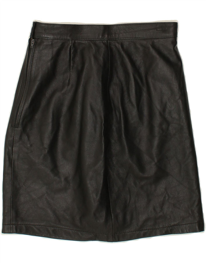 VINTAGE Womens Leather Skirt IT 40 Small W24  Black Vintage Vintage and Second-Hand Vintage from Messina Hembry 