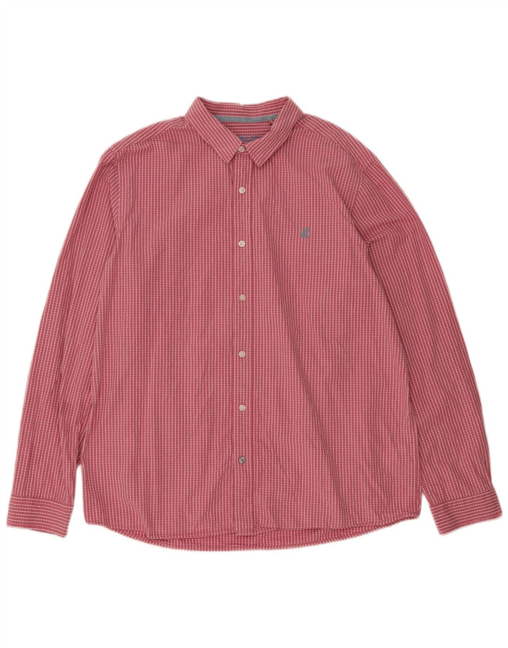 Camicia da uomo White Stuff XL in cotone a quadri rosa