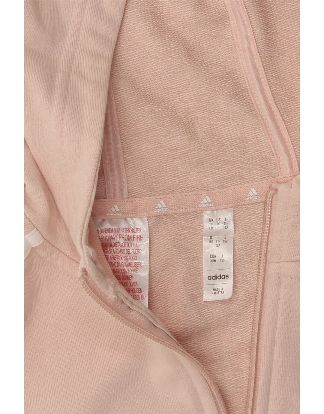 Felpa con cappuccio e zip ADIDAS per ragazze 11-12 anni Rosa