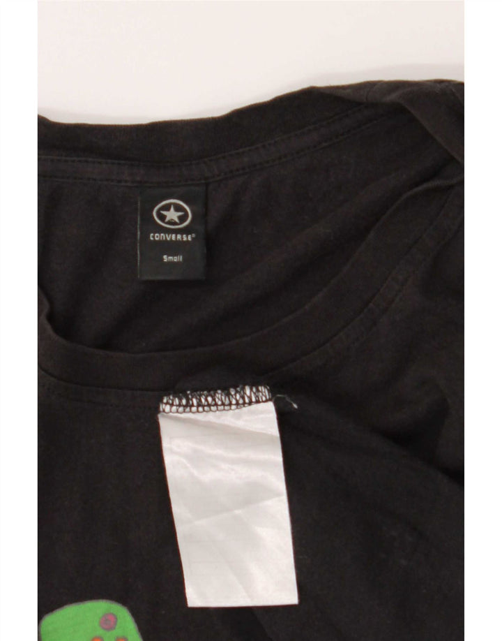 T-shirt grafica da uomo Converse Top piccola in cotone nero