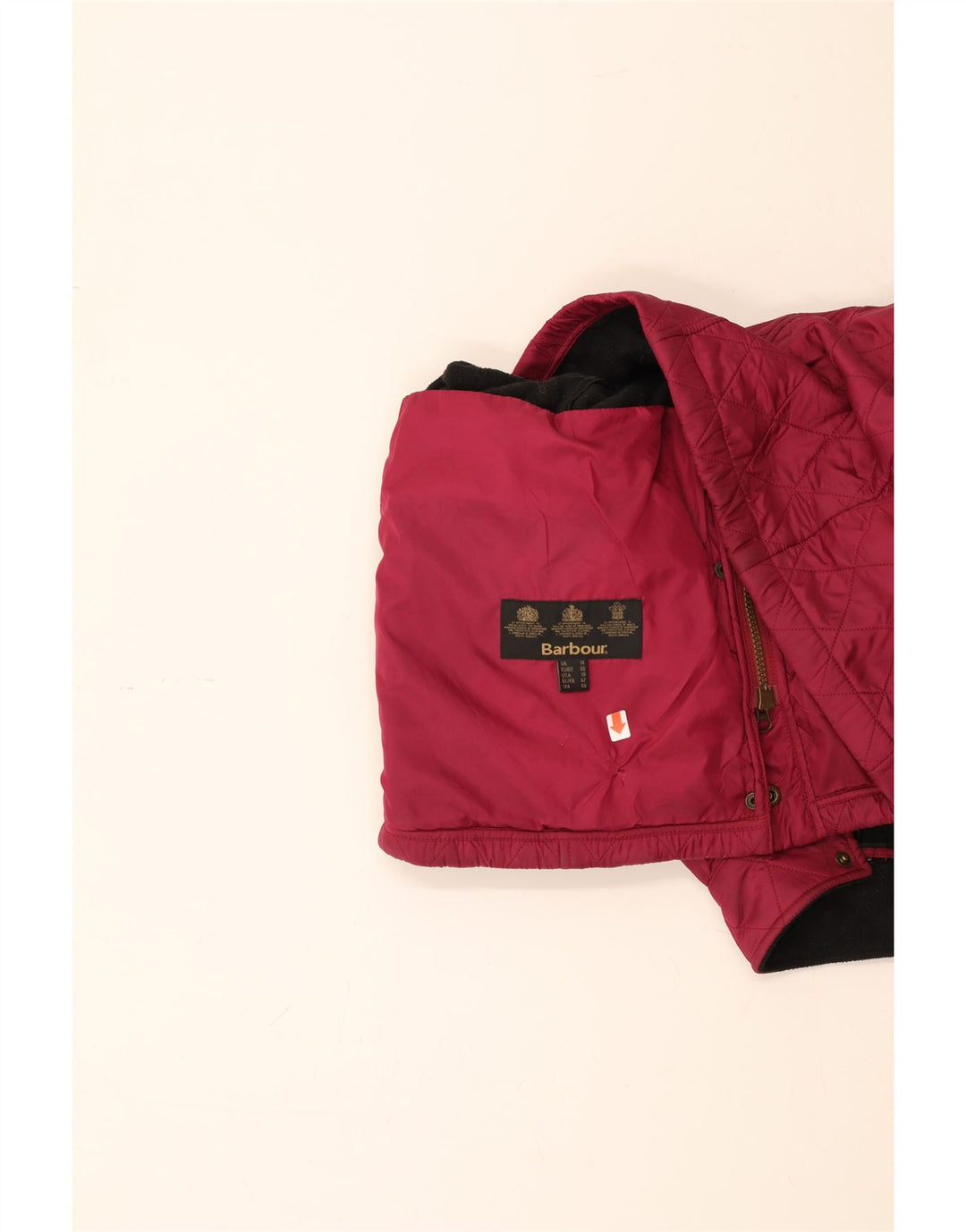 BARBOUR Womens Quilted Jacket UK 14 Large Maroon Polyamide Vintage Barbour and Second-Hand Barbour from Messina Hembry 