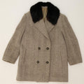 AREZIA Womens Double Breasted Coat UK 22 3XL Grey Herringbone Wool Vintage Arezia and Second-Hand Arezia from Messina Hembry 