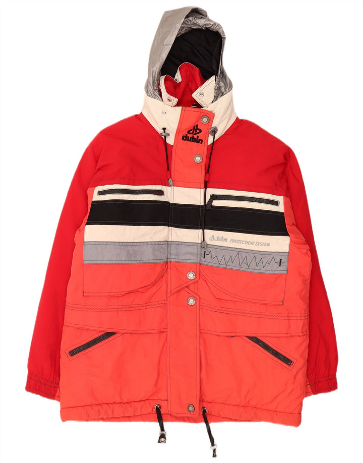 Giacca da sci oversize con cappuccio da donna Dubin IT 44 Medium Red Colourblock