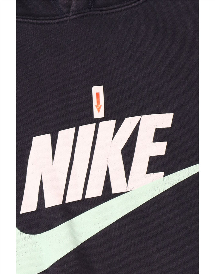 Felpa con cappuccio grafica Nike da uomo in cotone medio blu navy