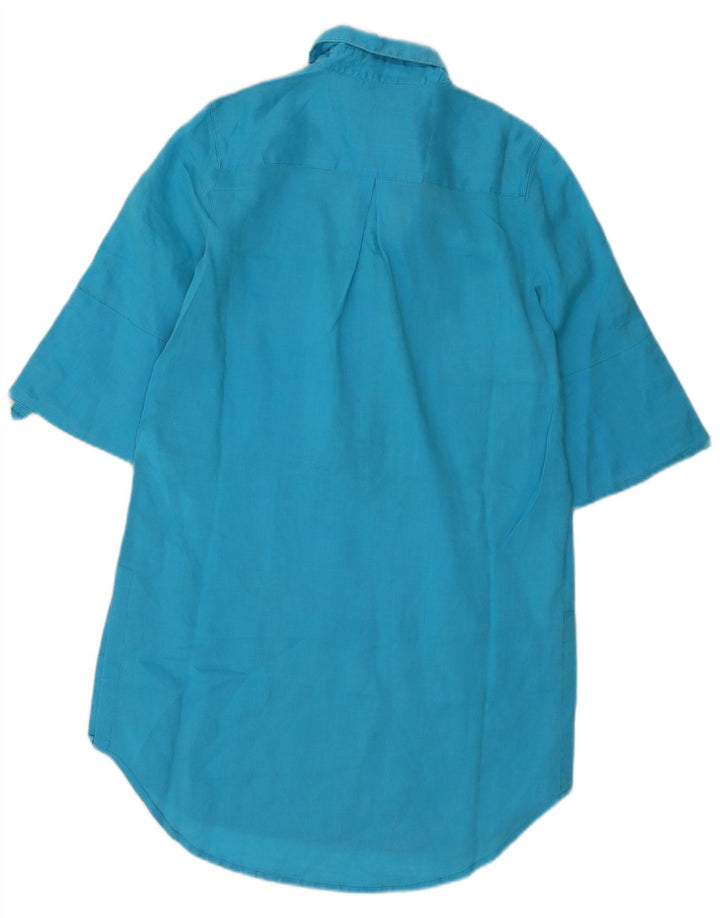 Abito camicia pullover da donna Zara UK 10 Small Blue Ramie
