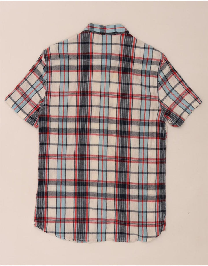 Camicia da uomo in flanella a maniche corte Lee, cotone a quadri multicolore grande