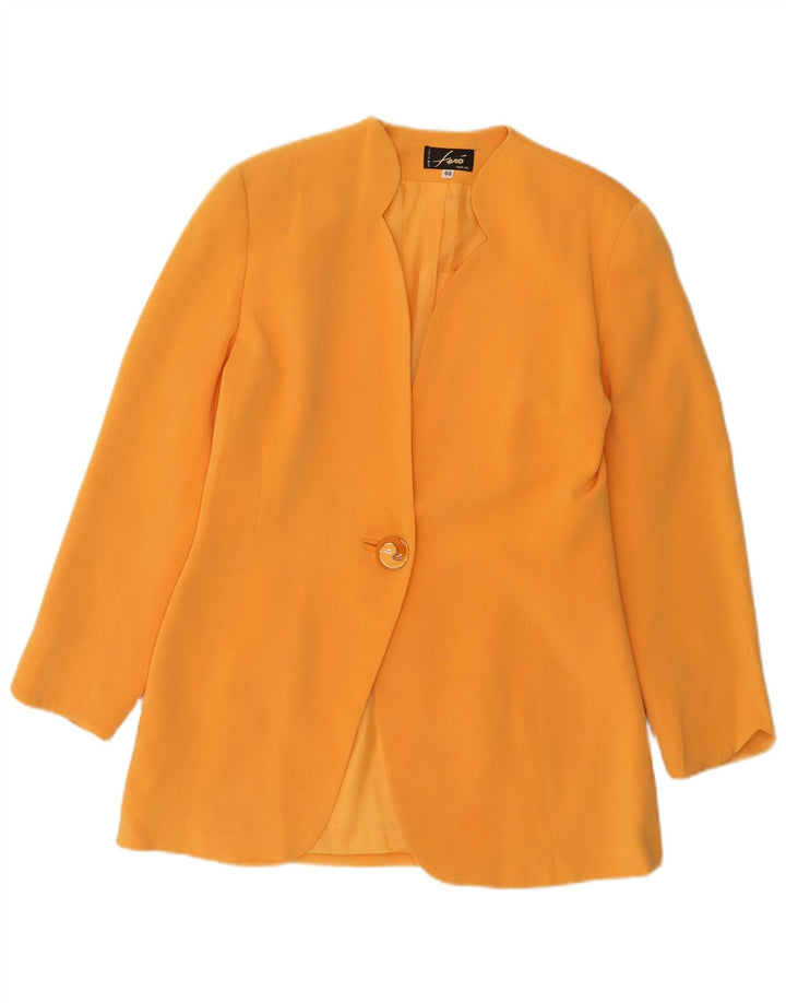 Giacca blazer vintage da donna a 1 bottone IT 44 acetato arancione medio