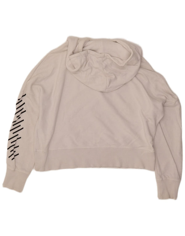 Maglione con cappuccio grafico oversize da donna SUPERDRY UK 10 piccolo bianco